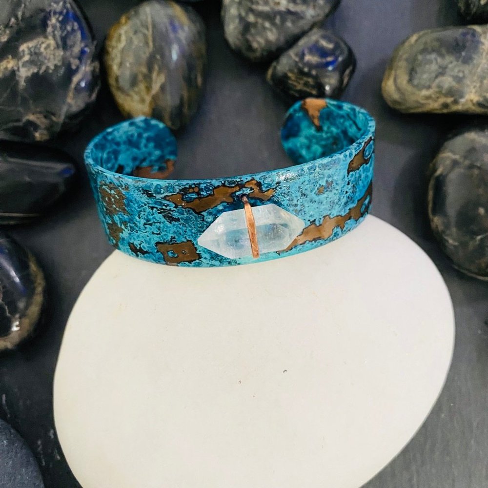 Tibetan Crystal Bohemian Copper Cuff
